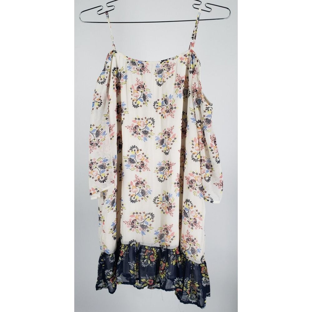 AUW Blouse Tank Top Dress Lave Accent Floral Dual Tone Multicolor Size L - Picture 7 of 10